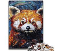 Puzzles pour Adolescents 1000 pièces Panda Roux Ciel Nocturne Jeu Stimulant et Jeu Familial Idéal comme Cadeau pour Toute la Famille 50x75cm