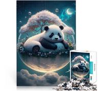 Puzzles pour Adolescents 1000 pièces Panda sur la Lune Séjour Anti-Stress pour Tuer Le Temps Bon Cadeau 50x70cm