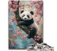 Puzzles pour Adolescents 1000 pièces Panda sur l'arbre Jeu Familial Soulagement du Stress Défi Difficile Convient aux Couples 50x75cm