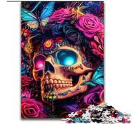 Puzzles pour Adolescents 1000 pièces Papillon et crâne, Jouets éducatifs, Jeux Anti-Stress, renforce l'amour Entre Couples (Taille 26x38cm)