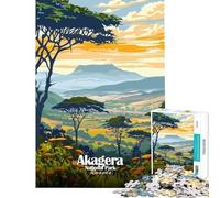 Puzzles pour Adolescents 1000 pièces Parc National d'Akagera Rwanda Paysage Puzzles pour Adultes Vacances à la Maison Passe-Temps défi éducatif Amusement et soirée Jeux en Famille (Taille 38x26cm)