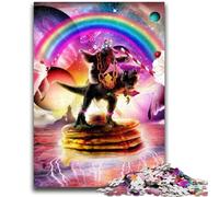 Puzzles pour Adolescents 1000 pièces Paresseux chevauchant Un Dinosaure Aide Le Cerveau à exercer Jouets addictifs pour cultiver la Patience Collection d'artistes, Beaux-Arts 38x26cm