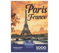 Puzzles pour Adolescents 1000 Pièces Paris France Travel Poster Puzzles pour Adolescents - Défi Difficile - Entraînez Votre Cerveau Et Vos Mains - Casse-tête - Jeux en Famille 38x26cm/1000pcs