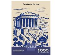 Puzzles pour Adolescents - 1000 Pièces Parthenon, Greece Sketch Puzzles pour Adolescents - Idéal pour S'amuser en Famille - Cadeau Original pour Un Anniversaire Ou Noël 70x50cm/1000pcs