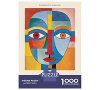Puzzles pour Adolescents 1000 Pièces Paul Klee Colorful Face Puzzles pour Adultes, Jouets Anti-Stress, Décoration Murale, Cadeaux d'anniversaire Et Cadeaux Uniques 38x26cm/1000pcs