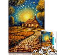 Puzzles pour Adolescents 1000 pièces, Paysage de Campagne sous Le Ciel Nocturne, Aide Le Cerveau à exercer des Jouets addictifs pour cultiver la Patience et améliorer la mémoire (75x50cm)