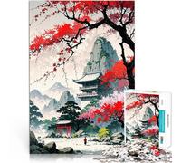 Puzzles pour Adolescents 1000 pièces Paysage de Temple Japonais pour Le Jeu éducatif Challenge Toy Décoration Parfaite 38x26cm