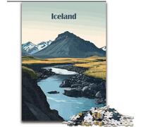 Puzzles pour Adolescents 1000 pièces Paysage d'Islande, Jouets Anti-Stress, Cadeaux d'anniversaire Uniques pour Les 14 Ans et Plus, 50x75cm