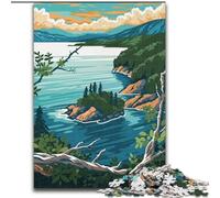 Puzzles pour Adolescents 1000 pièces Paysage du lac Baïkal Jeu Familial Anti-Stress Défi Difficile Cadeaux du Père Noël Secret (38x26cm) 1000 pièces