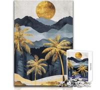 Puzzles pour Adolescents 1000 pièces Paysage Or Vacances à la Maison Jeu Manuel pour Passer Le Temps Cadeaux de Père Noël Secret (Taille 38x52cm)