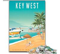 Puzzles pour Adolescents 1000 pièces Paysage Urbain de Key West, Aide Le Cerveau à exercer des Jouets addictifs pour cultiver la Patience Cadeau pour Les Anniversaires 38x26cm