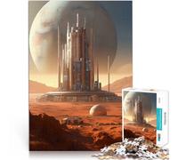 Puzzles pour Adolescents 1000 pièces Paysage Urbain de la planète Rouge Mars Casse-tête pour Super Cadeau 52x38cm