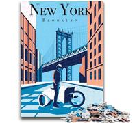 Puzzles pour Adolescents 1000 pièces Paysage Urbain de New York Broklyn Aidez Le Cerveau à exercer des Jouets addictifs pour cultiver la Patience Collection d'artistes, Beaux-Arts (Taille 38x26cm)