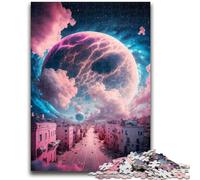 Puzzles pour Adolescents 1000 pièces Paysage Urbain planétaire Rose Jeu éducatif Difficile à compléter mais Amusant et Humoristique pour Anniversaire 50x75cm
