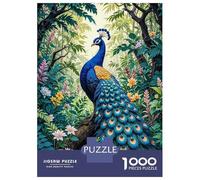Puzzles pour Adolescents 1000 Pièces Peacock in Lush Jungle Puzzles pour Adultes Jeux Relaxants pour Toute La Famille Cadeaux Amusants pour Les Amis Et La Famille 38x26cm/1000pcs