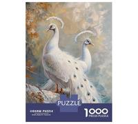 Puzzles pour Adolescents 1000 Pièces Peacock White Magical Puzzles pour Adultes Jeux Relaxants pour Toute La Famille Cadeaux Amusants pour Les Amis Et La Famille 38x26cm/1000pcs