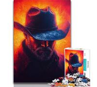 Puzzles pour Adolescents 1000 pièces, Peinture à l'huile de Cow-Boy, Aide Le Cerveau à exercer des Jouets addictifs pour cultiver la Patience et améliorer la mémoire (75x50cm)