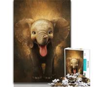 Puzzles pour Adolescents 1000 pièces, Peinture à l'huile d'éléphant, Jeux éducatifs, décoration d'intérieur, Cadeau d'anniversaire, Cadeaux, Art Mural 38x26cm