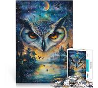 Puzzles pour Adolescents 1000 pièces Peinture Couleur Hibou Jouets éducatifs d'apprentissage Bon Cadeau 75x50cm