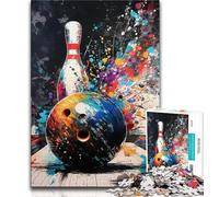 Puzzles pour Adolescents 1000 pièces Peinture de Boule de Bowling Puzzles pour Adolescents, idéal comme Cadeau pour Toute la Famille Convient aux Enfants de 14 Ans et Plus (Taille 38x26cm)