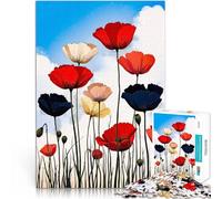 Puzzles pour Adolescents 1000 pièces Peinture de Champ de Coquelicots Jeux éducatifs Offrir en Cadeau à Toute la Famille 38x26cm