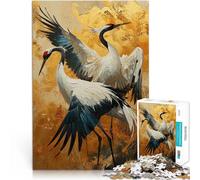 Puzzles pour Adolescents 1000 pièces Peinture de Deux grues Jouets Jeux éducatifs Soulagement du Stress Idées Cadeaux 52x38cm