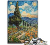 Puzzles pour Adolescents 1000 pièces Peinture de Montagne de Van Gogh pour Jeu éducatif Défi Jouet pour est idéal comme Cadeau pour Toute la Famille 50x75cm