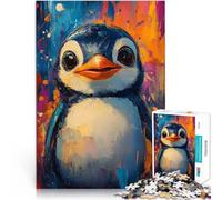 Puzzles pour Adolescents 1000 pièces Peinture de Pingouin Mignon Jouets de Divertissement Familial Œuvre d'art 38x26cm