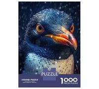 Puzzles pour Adolescents 1000 Pièces Penguin Closeup Face Puzzle pour Adultes Décoration Murale Jouet Une Œuvre d'art Cadeaux Uniques d'anniversaire Et De Noël 52x38cm/1000pcs