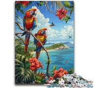 Puzzles pour Adolescents 1000 pièces Perroquet de la forêt Tropicale Jeu Stimulant Jouets Offrez des Cadeaux pour Toute la Famille à partir de 14 Ans 50x75cm
