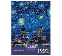 Puzzles pour Adolescents 1000 Pièces Perth Australia Starry Night Cityscape Puzzles pour Adultes Course De Vitesse Manuelle pour Anniversaire, Noël Jeu Stimulant Cadeaux 38x26cm/1000pcs