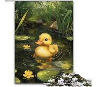 Puzzles pour Adolescents 1000 pièces Petit Canard dans Une Feuille de Lotus, Jouet éducatif et décompressant, idéal comme Cadeau pour Toute la Famille (Taille 26x38cm)