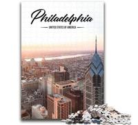 Puzzles pour Adolescents, 1000 pièces, Philadelphie, Jouet éducatif Anti-Stress, Interaction Parent-Enfant, pour Les Adolescents de 14 Ans et Plus (Taille 38x52cm)