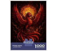 Puzzles Pour Adolescents 1000 Pièces Phoenix Rising Stained Glass Art Puzzle Pour Adolescents Course De Vitesse Manuelle Difficile Et Stimulant Jeu Amusant Et Stimulant Pour Toute La Famille 38x26cm/1