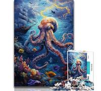 Puzzles pour Adolescents 1000 pièces Pieuvre dans l'océan Puzzles pour Adultes, Relax Games est Un pour Toute la Famille (Taille 75x50cm)