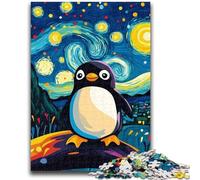 Puzzles pour Adolescents 1000 pièces Pingouin du Ciel Nocturne Jouets éducatifs Jeux Anti-Stress Convient pour la décoration de Bureau 26x38cm