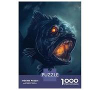 Puzzles pour Adolescents 1000 Pièces Piranha Evil Scary Horror Puzzles pour Adultes Jeux Relaxants Analyse Et Logique Difficulté Et Défi 52x38cm/1000pcs