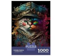 Puzzles pour Adolescents 1000 Pièces Pirate Cat Painting Puzzles pour Adolescents Jeux Relaxants Course De Vitesse Manuelle Est Idéal comme Cadeau 70x50cm/1000pcs