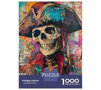 Puzzles pour Adolescents 1000 Pièces Pirate Skull Wall Art Print-1 Puzzle pour Adultes Jouets Anti-Stress Difficile Offre Spéciale comme Cadeaux pour Toute La Famille 70x50cm/1000pcs