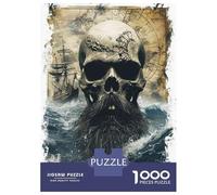 Puzzles pour Adolescents 1000 Pièces Pirate Skull Wall Art Print Puzzles pour Adultes - Décoration Murale - Décoration Parfaite - Cadeaux Uniques d'anniversaire Et De Noël 38x26cm/1000pcs