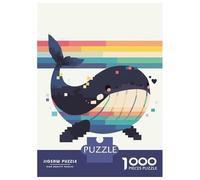 Puzzles pour Adolescents 1000 Pièces Pixel Rainbow Whale Puzzles pour Adolescents, Jouet, Décoration Murale, Décoration Intérieure, Interaction Parent-Enfant 38x26cm/1000pcs