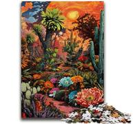 Puzzles pour Adolescents 1000 pièces Plantes du désert Peinture à l'huile Anti-Stress Défi Difficile À Offrir en Cadeau pour Toute la Famille 50x75cm