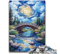Puzzles pour Adolescents 1000 pièces Pont d'automne Jeu éducatif Difficile à réaliser mais Amusant et Humoristique pour Anniversaire 26x38cm