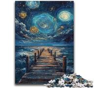 Puzzles pour Adolescents 1000 pièces Pont sous Le Ciel Nocturne pour Jeu éducatif Défi Jouet pour est idéal comme Cadeau pour Toute la Famille 50x75cm