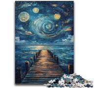 Puzzles pour Adolescents 1000 pièces Pont sous Le Ciel Nocturne pour Jeu éducatif Défi Jouet pour est idéal comme Cadeau pour Toute la Famille 26x38cm