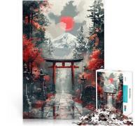 Puzzles pour Adolescents 1000 pièces Portail Torii Japonais Défi Difficile pour soulager Le Stress Bon Cadeau 52x38cm