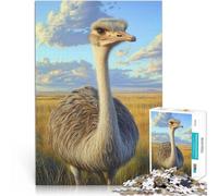 Puzzles pour Adolescents 1000 pièces Portrait d'autruche Séjour Anti-Stress pour Tuer Le Temps Décoration Parfaite 52x38cm