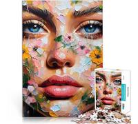 Puzzles pour Adolescents 1000 pièces Portrait de Fleurs et de pétales Casse-tête Activités Amusantes à la Maison, Cadeaux d'anniversaire, Cadeaux de Voyage, 75x50cm