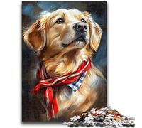 Puzzles pour Adolescents 1000 pièces Portrait de Golden Retriever 1000 pièces pour Adolescents, Anti-Stress, défi Difficile, Cadeaux du Père Noël Secret (50x75cm)