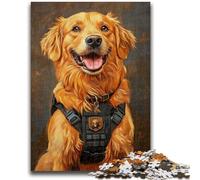 Puzzles pour Adolescents 1000 pièces Portrait de Golden Retriever 1000 pièces pour Adolescents, Staycation Kill Time avec des pièces entièrement emboîtables de Formes aléatoires (50x75cm)